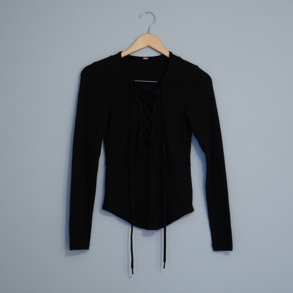 Free People Lucky Lace Up Top